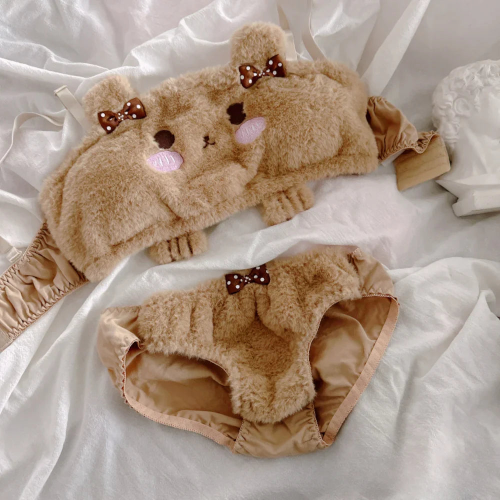 Soft Plush Teddy Bear Lingerie Set